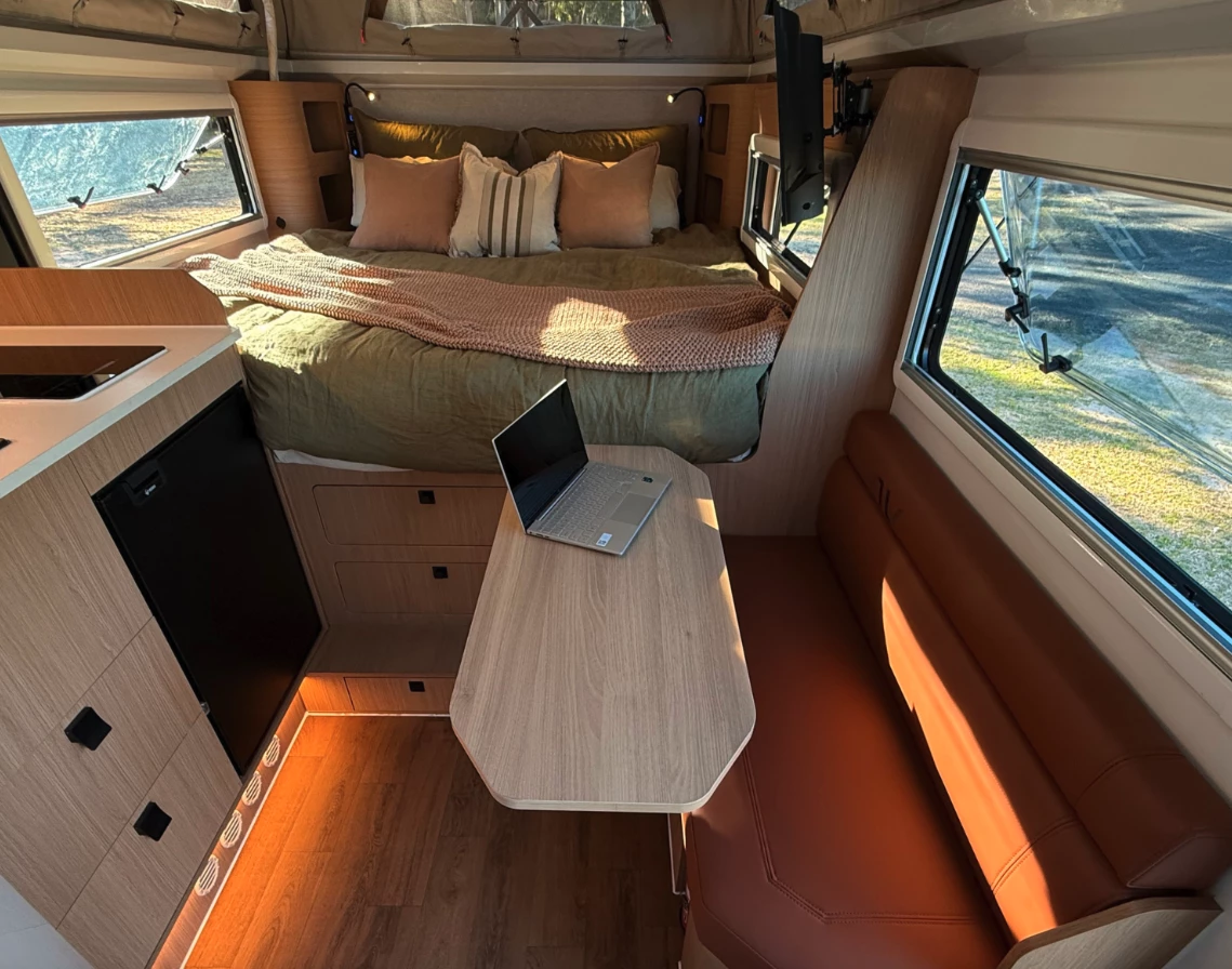 The Trekka interior features a roomy layout for two people