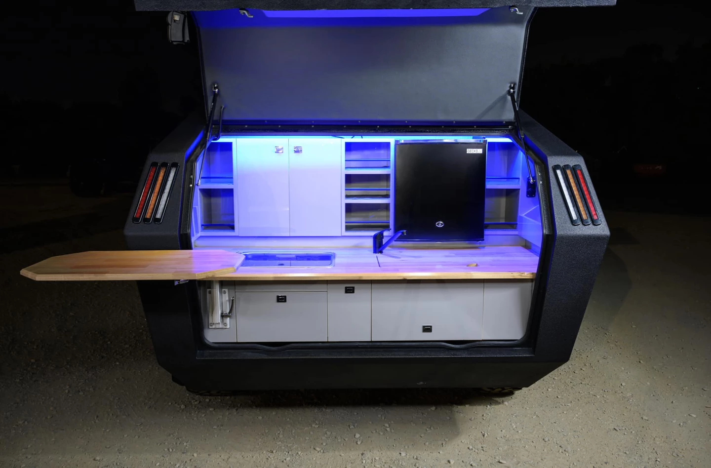 Goliath's "open and cook" tailgate galley