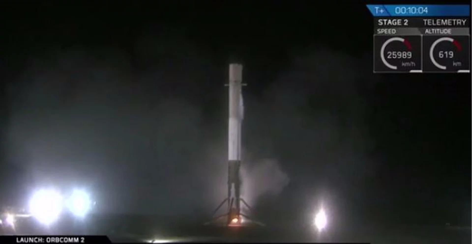 The Falcon 9 made history's first controlled landing of an orbital space rocket