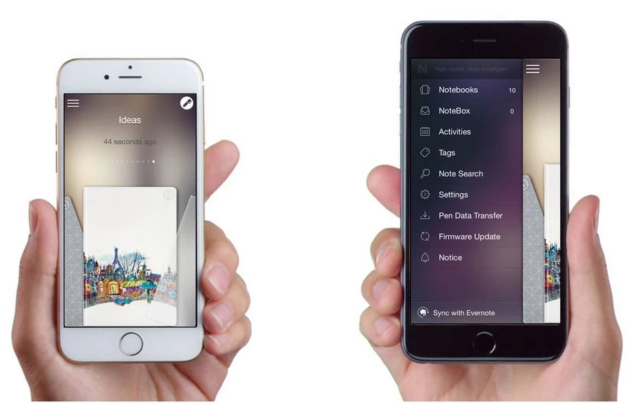 The mobile app for the Neo Smartpen N2