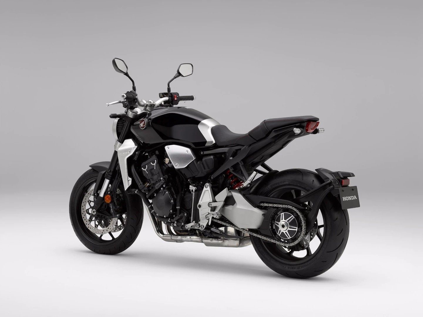 The 2018 Honda CB1000R sports a single sided swingarm
