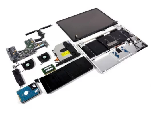 17-inch unibody MacBook Pro in pieces