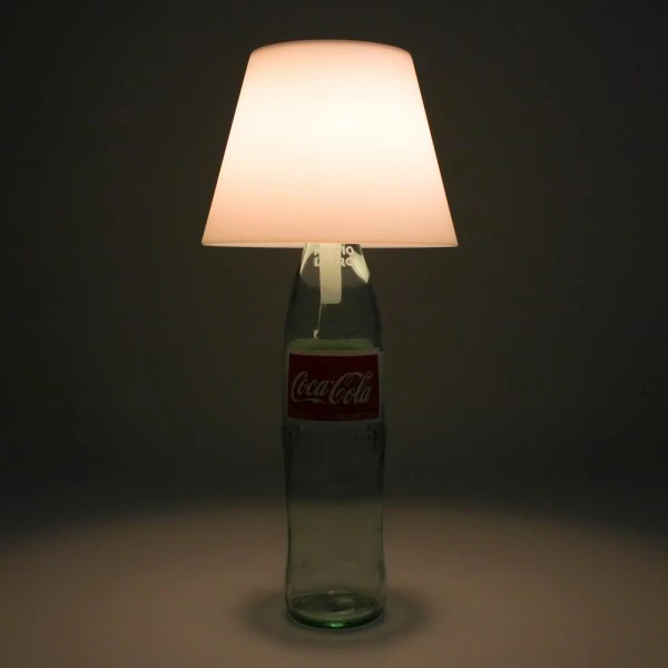 The Satechi Touch USB LED Lamp looks at home when paired with an empty pop bottle
