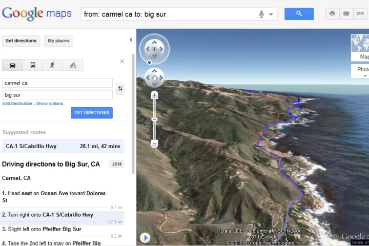 A trip down California's Highway 1 is a perfect one to check out with Google's new Helicopter View