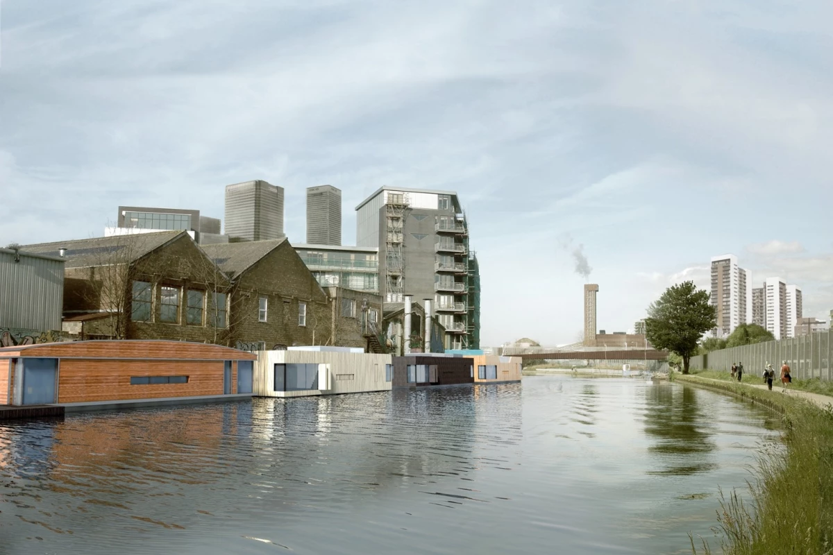 The finalists include Buoyant Starts from Floating Homes Ltd with Baca Architects, which to London's miles of waterways for a solution to the city's housing problem