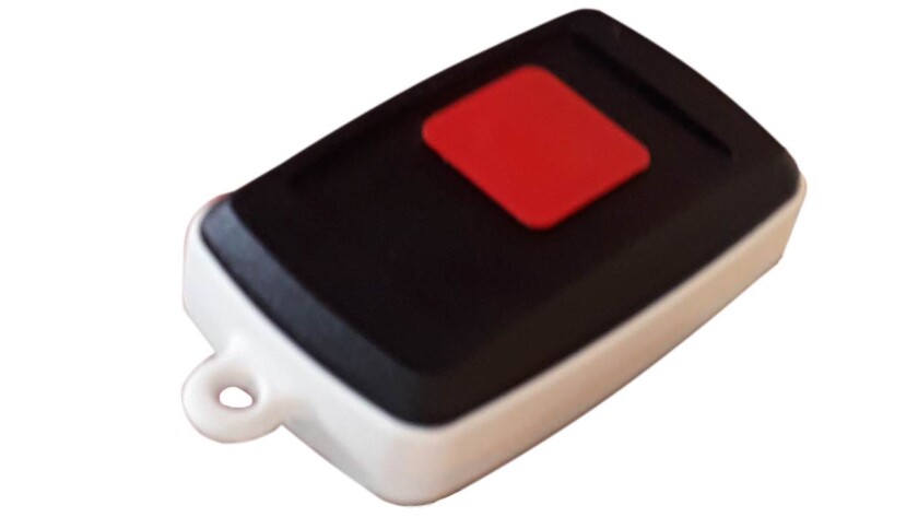 About the size of a car key, the device can be attached to a uniform or stuffed in a pocket