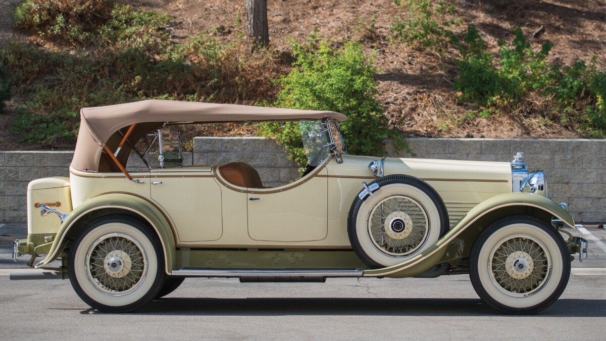 Designed to appeal to the buyers who had purchased the popular sporting Stutz Bearcats between 1910 and 1920, coachbuilder LeBaron created two- and four-passenger speedster bodies, both with racing-style "cut-down" front doors. This car was the recipient of an extensive restoration that was completed in 2007, but the car was only shown briefly before ill-health prevented the owner from driving and showing it further. It has not been shown since, and is hence open to a world of new awards and opportunities for a proud new caretaker. It sold for $212,800 at RM-Sotheby's Scottsdale 2018 auction