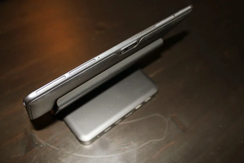 The dock is useful for presenting content or using the device with USB peripherals (Photo: Stu Robarts/Gizmag)