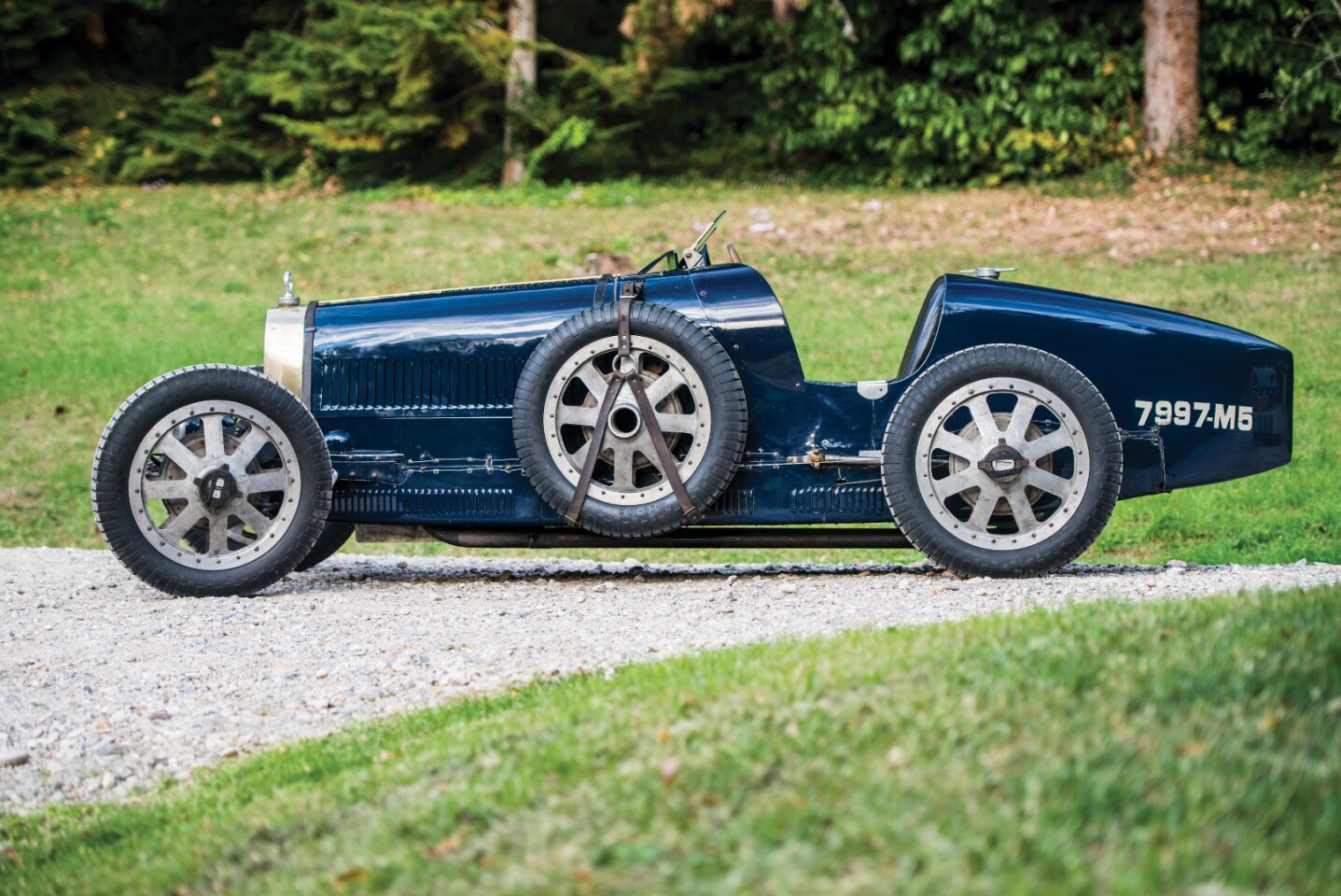 Given that the Type 35 was only introduced at the Grand Prix of Lyon on August 3, 1924, this particular car must have been ordered very early, as it was completed and invoiced to the splendidly named Lord Rocksavage, the future Lord Cholmondeley, on January 3, 1925. There follows a huge gap in the car's history from the late 1920s until the late 1980s when this car reappeared. Though thoroughly restored some time ago, with a wonderful patina, it is clear that the car is no longer entirely original, which accounts for the rather modest price expectation and the ultimate price it fetched. Bugatti T35s routinely sell for more than a million dollars, with the record price of $3.3 million set by Gooding & Company at Scottsdale in January 2017. This 1925 Bugatti fetched a fraction of that figure at $475,921 (€387,500)
