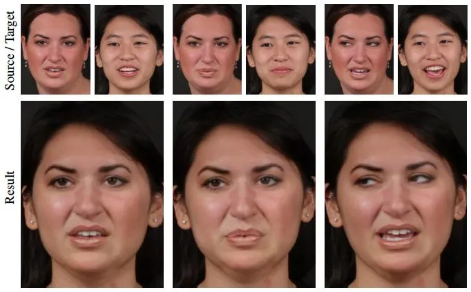 A Harvard computer scientist has created a digital "face transplant" system, that could be used by amateur and low-budget film-makers (Images: Association for Computing Machinery)