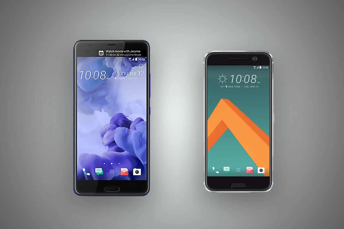 New Atlas compares the features and specs of the HTC U Ultra (left) and HTC 10