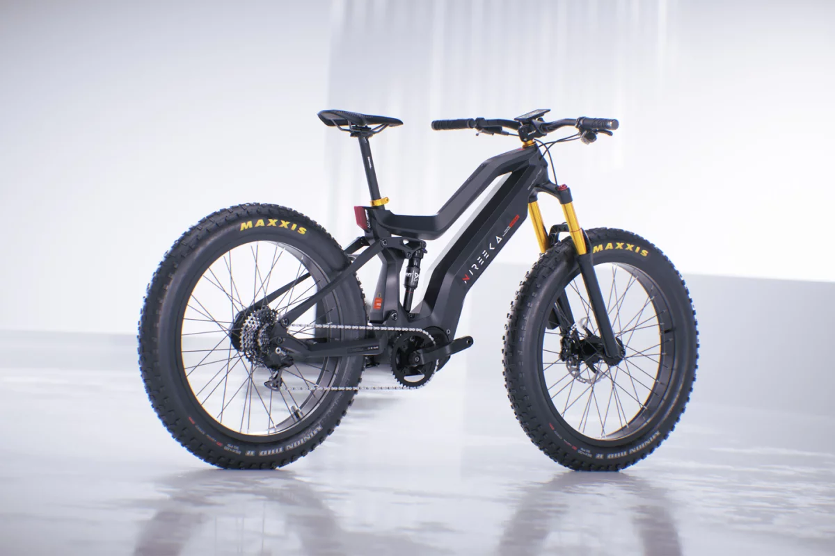 The Nireeka Mega: 1,500 W and 200 Nm of torque on a carbon-framed, dual-suspension fatbike