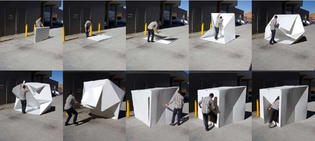 The Compact Shelter designed by Alastair Pryor pops up and down in less than two minutes
