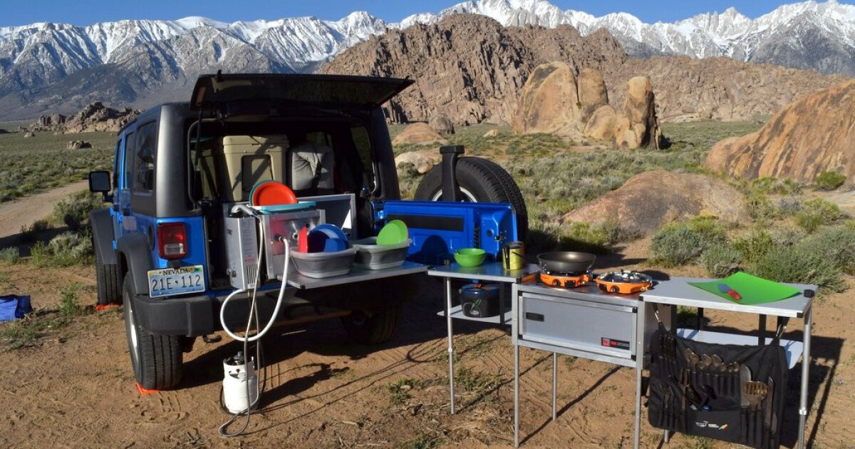 Trail Kitchens utility boxes drive lightly for campsite cooking and