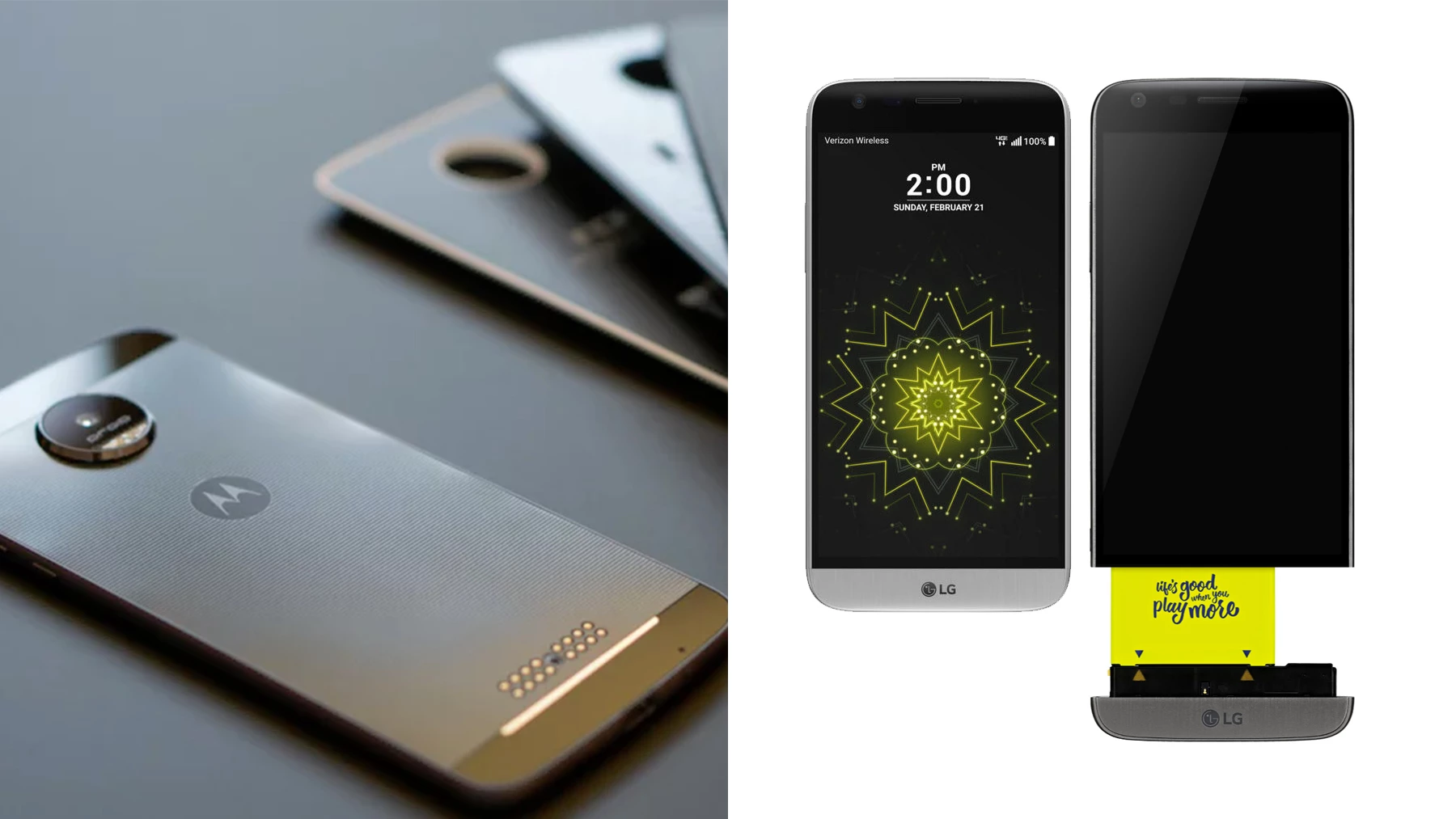 (L) Moto Z (R) LG G5