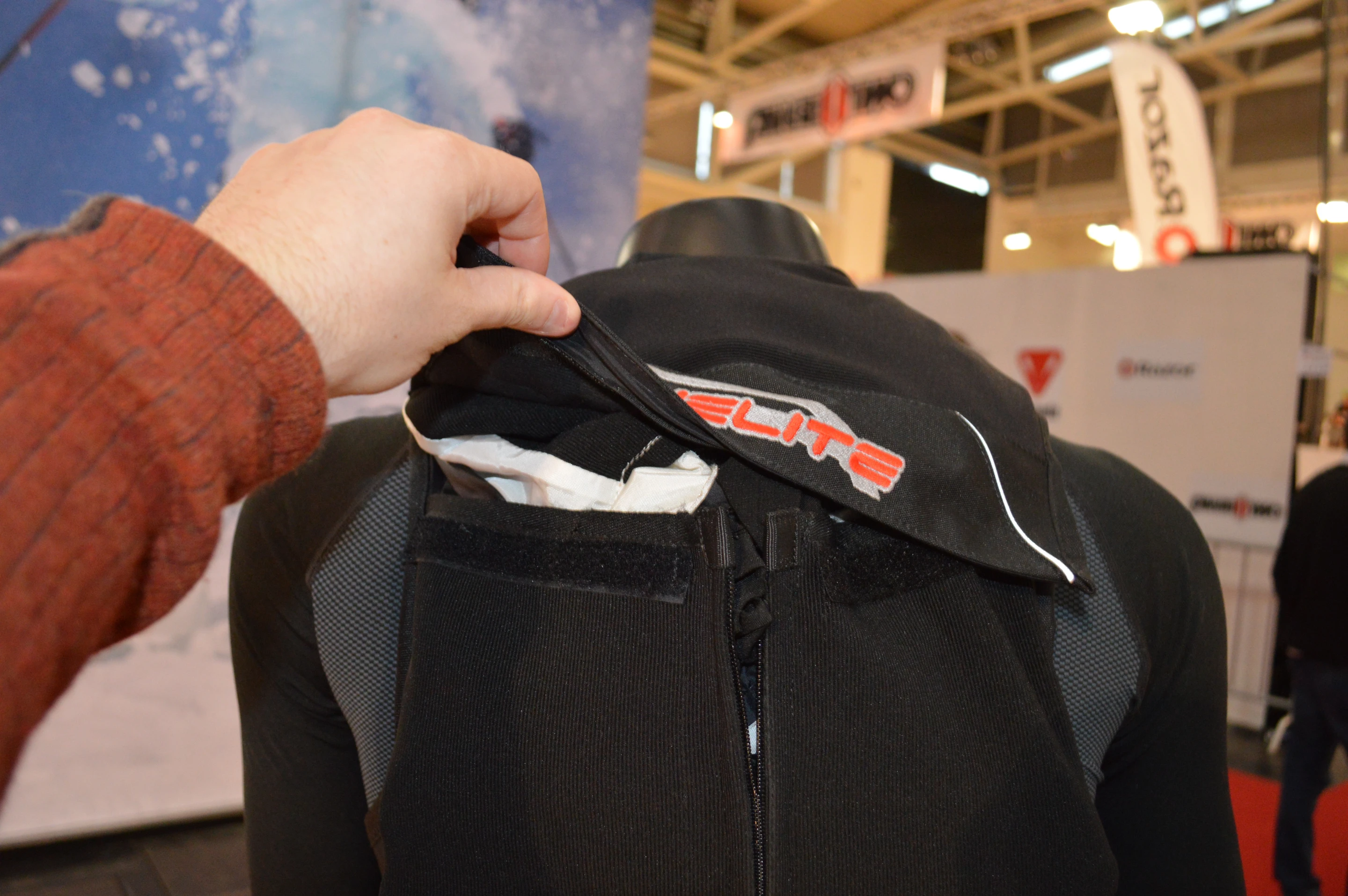 Helite shows the ski airbag integrated into a vest