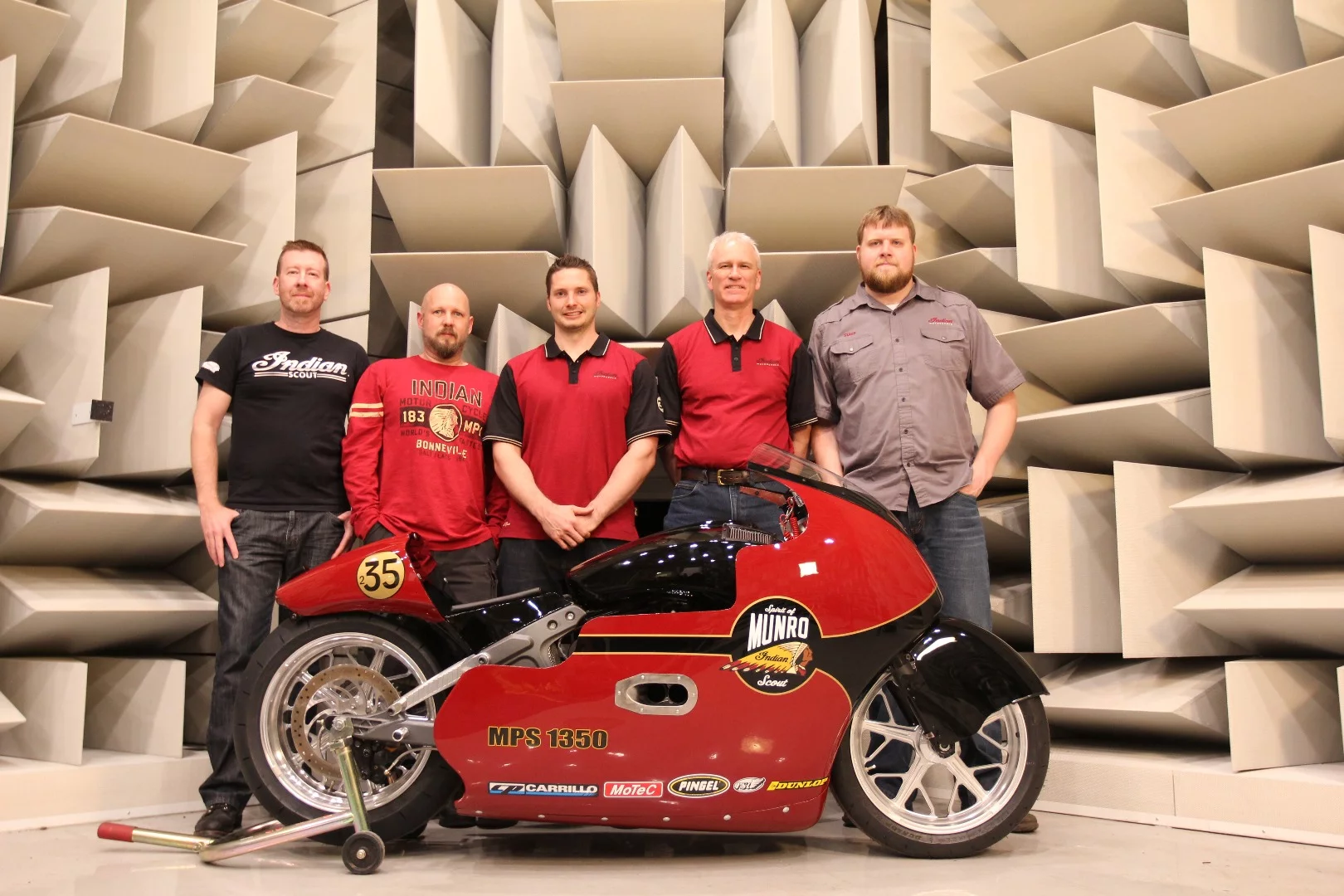 From left to right, Gary Gray – Product Director; Dan Gervais – Senior Development Tech, Engine Calibration (head fabricator); Steve Tittl – Senior Design Engineer, Engine Design (engine design); Wayne Kolden – Engineering Supervisor, Engine Calibration (engineering project leader); Matt Graser – Senior Design Engineer, Engine Design (engine design)