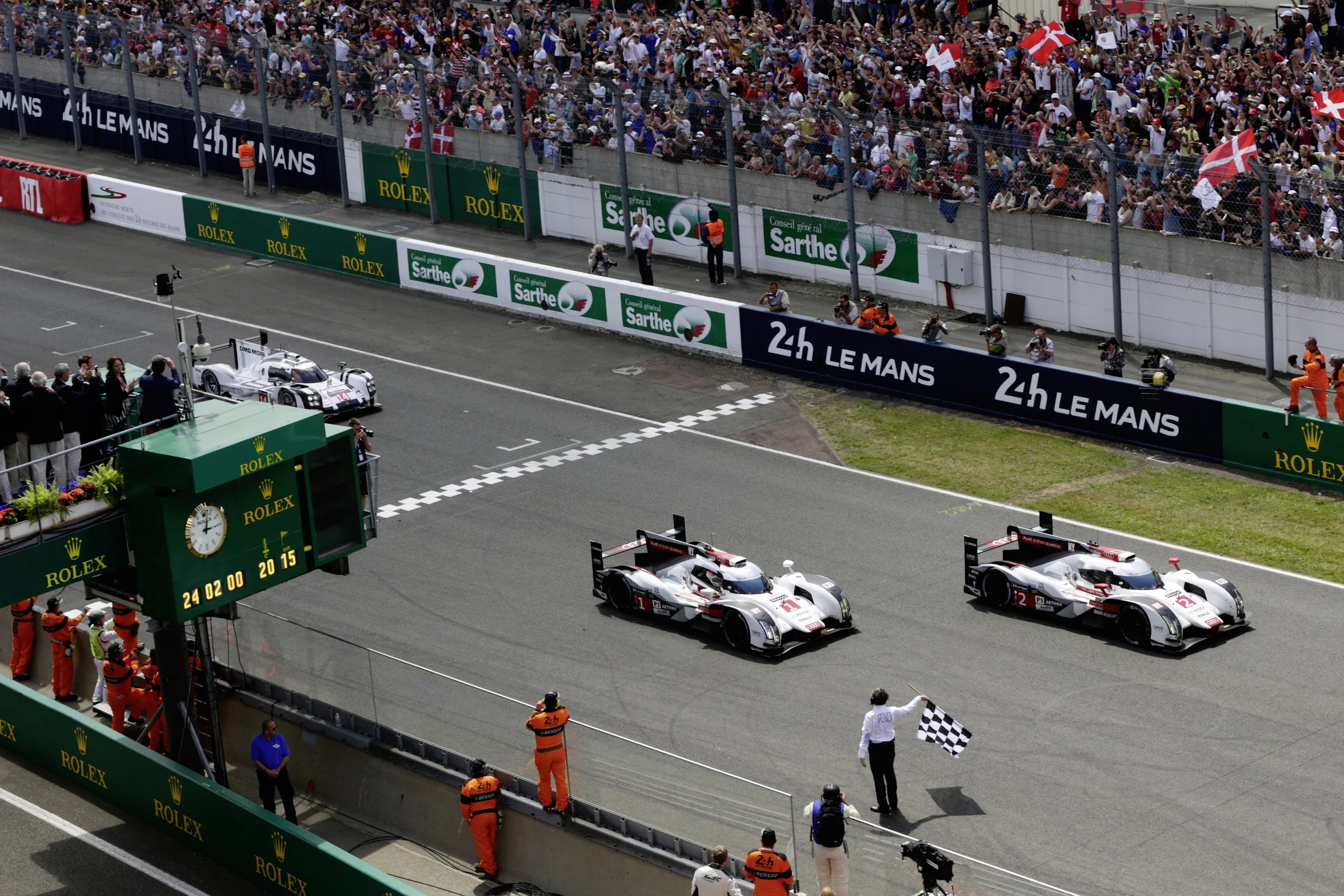 The Audi of Marcel Fassler, Benoit Treluyer and Andre Lotterer eventually took the victory in Sunday's event, but not before both Toyota and Porsche had led and looked like winning. For this particular driver grouping, it was the third win in the last four years (it also won in 2011 and 2012), with last year's winning combo of Tom Kristensen, Marc Gene and Lucas Di Grassi taking second place three laps down in another Audi, giving the marque a 1-2 finish against all odds