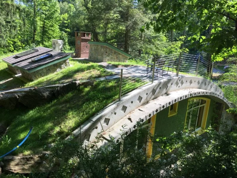 Hobbit Hollow is topped by a green roof