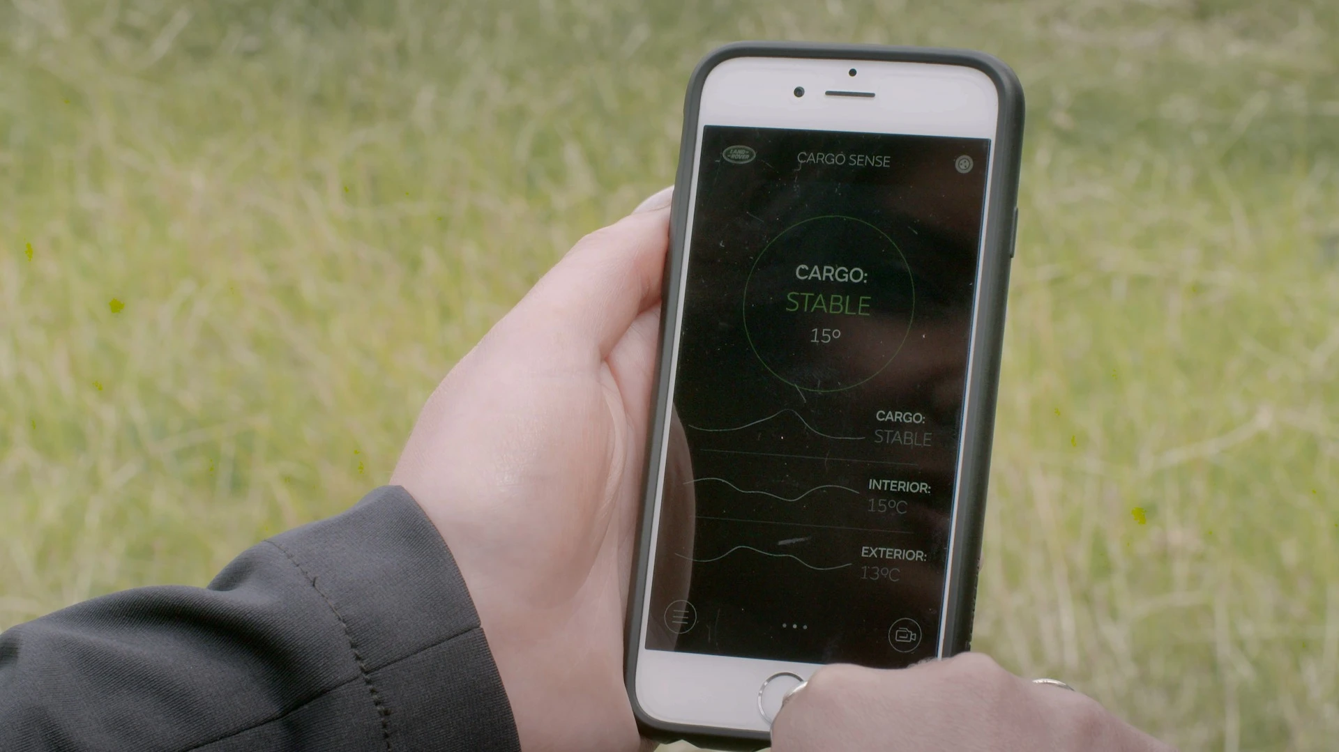The Cargo Sense app monitors to horse box environement