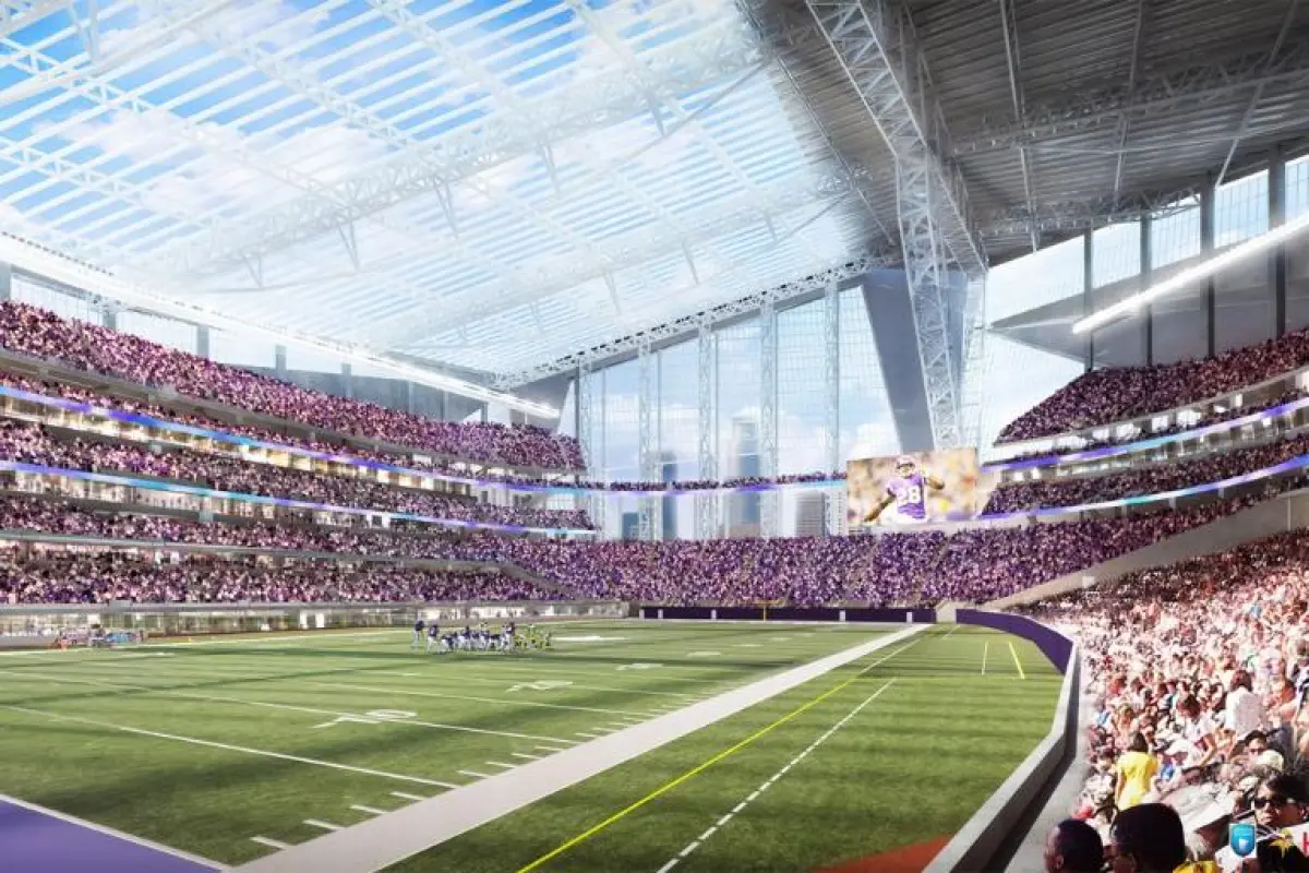 The southern half of the stadium will boast the world's largest transparent roof