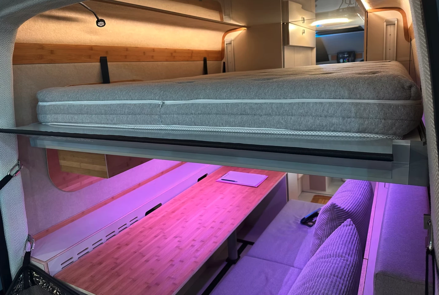 The main double bed has a multi-layer mattress from Seven Sundays