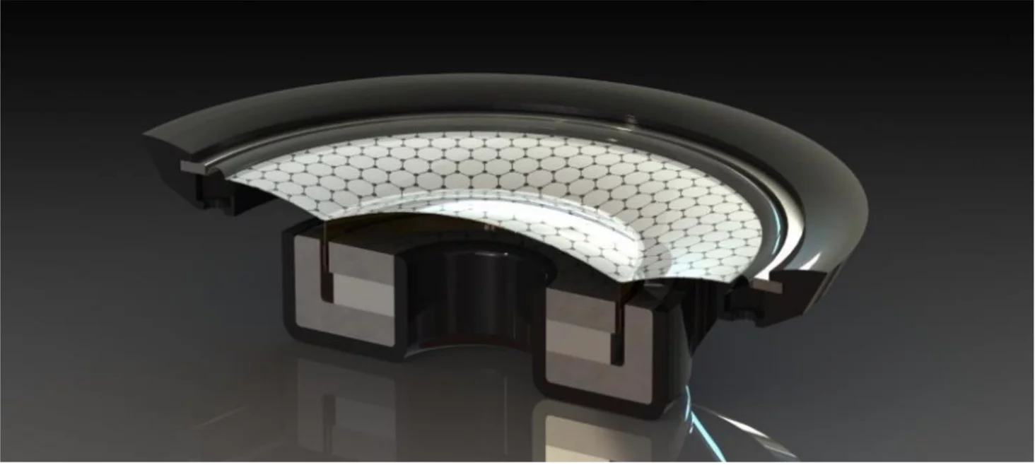 ORA's super-thin membrane is 98% graphene by weight, and extremely lightweight while maintaining rigidity