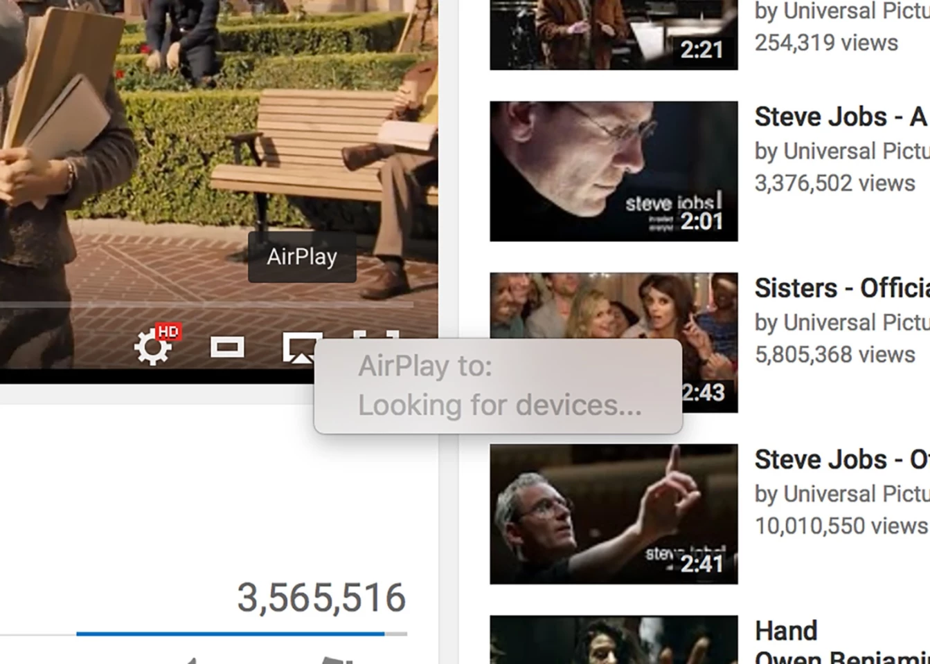 AirPlay is able to receive videos straight from the browser