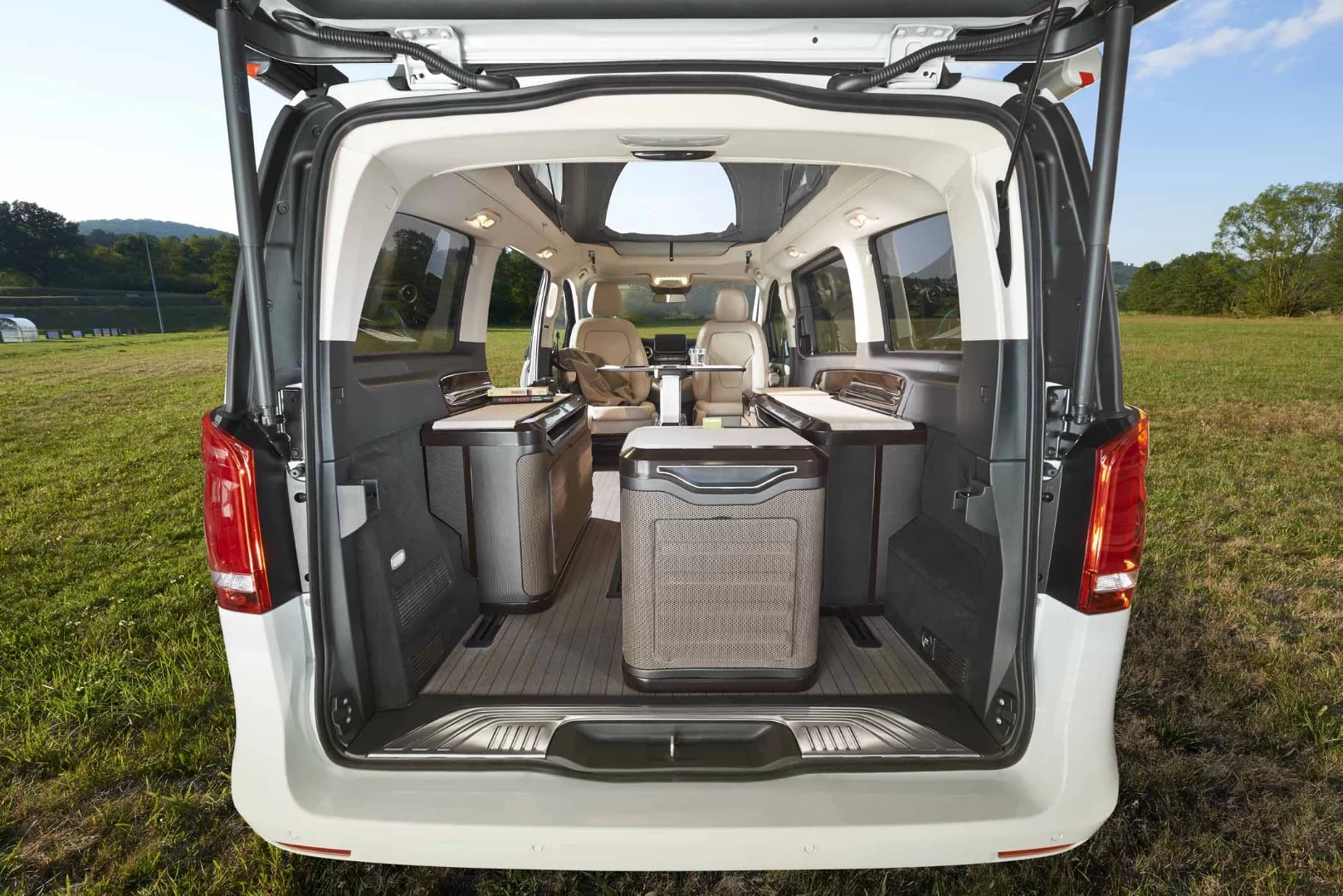 The front seats swivel around at camp