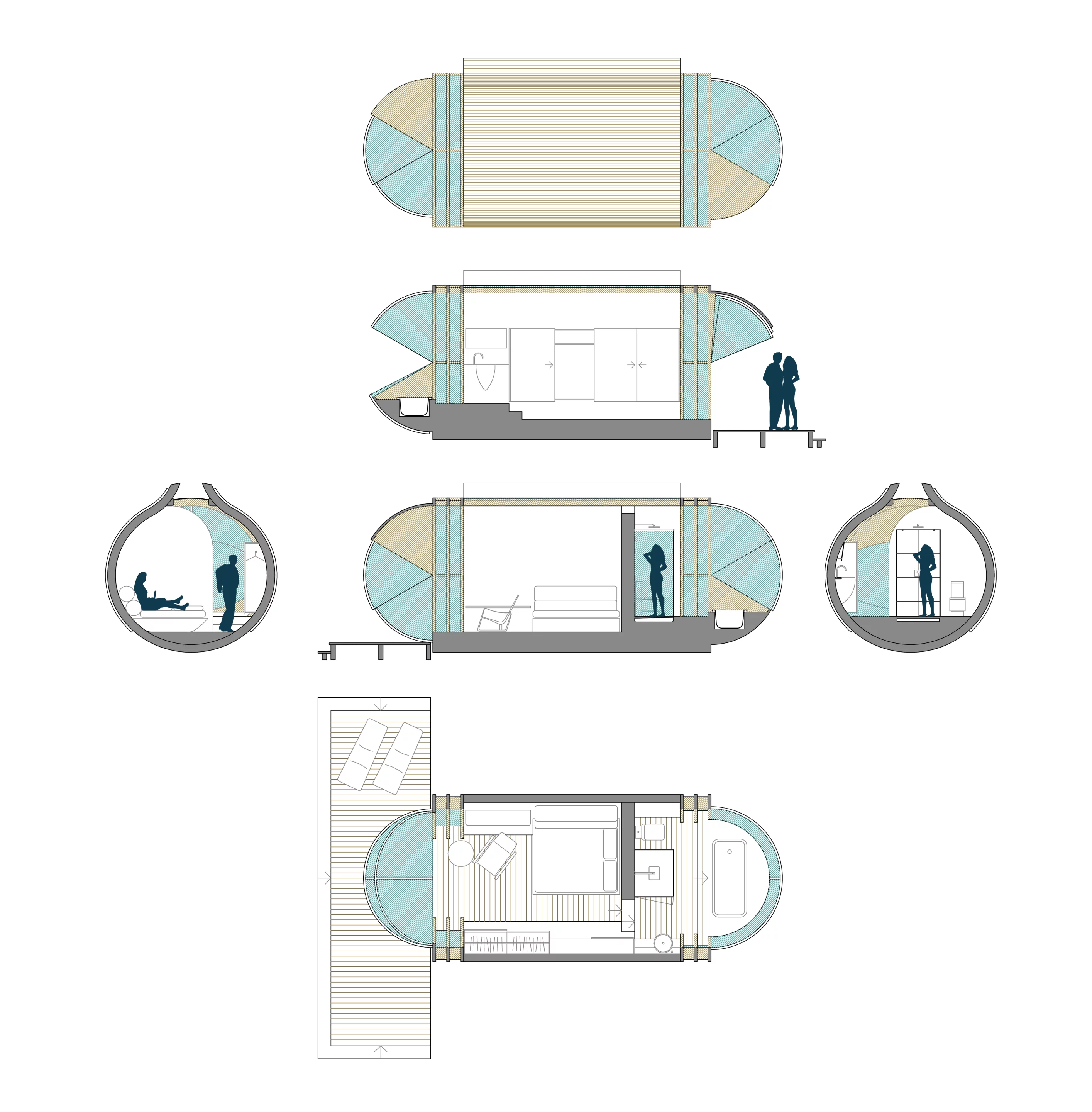 The flexible flexible and minimal-impact living unit comes with a range of additional options including room layout and a choice of operating either on or off the grid (Image: Estudibasic)