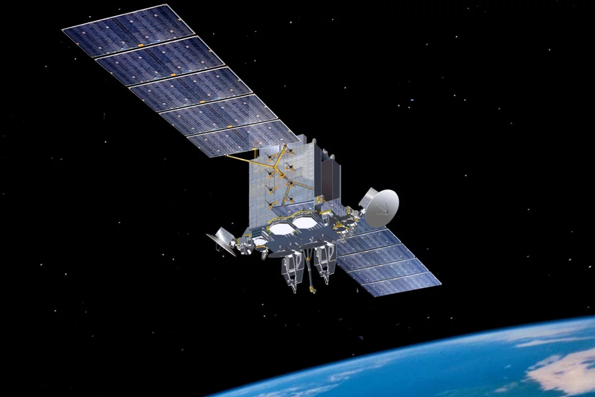 Artist's concept of the Lockheed Martin AEHF-6 satellite
