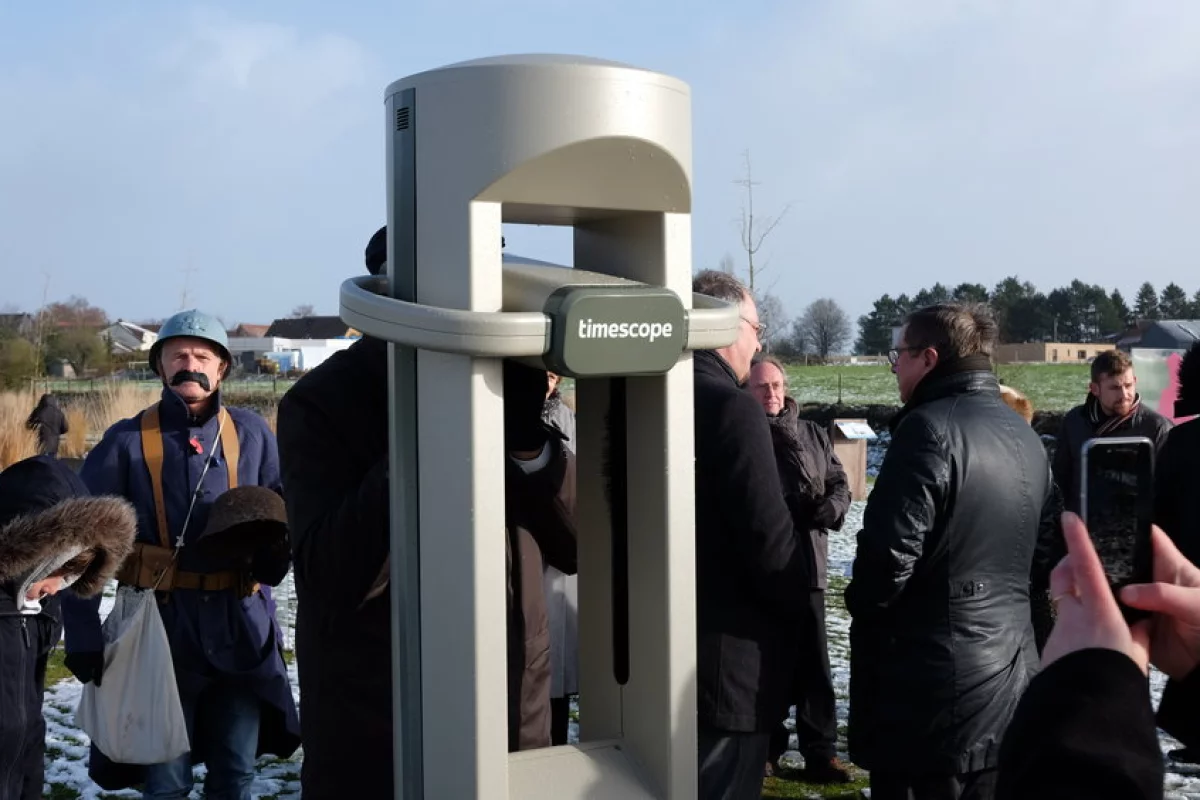The free-to-use Timescope kiosk installed earlier this month at the Monument des Fraternisations