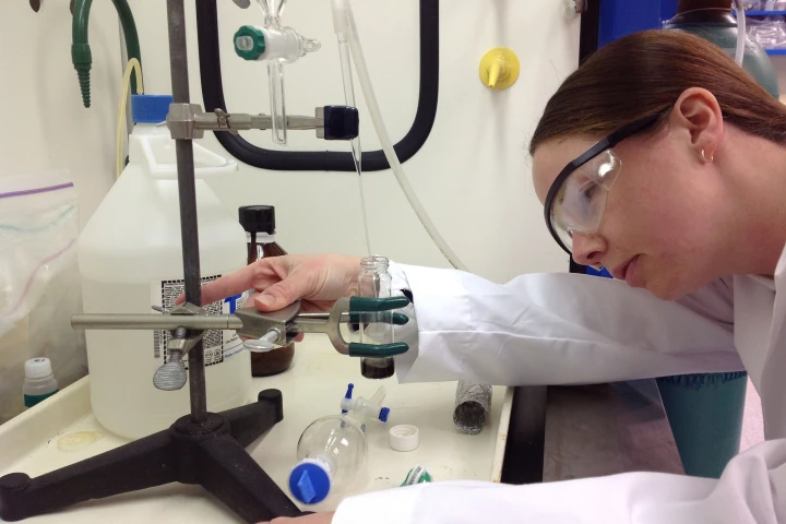 Stefanie Kring studies zooplankton gathered from wastewater lagoons