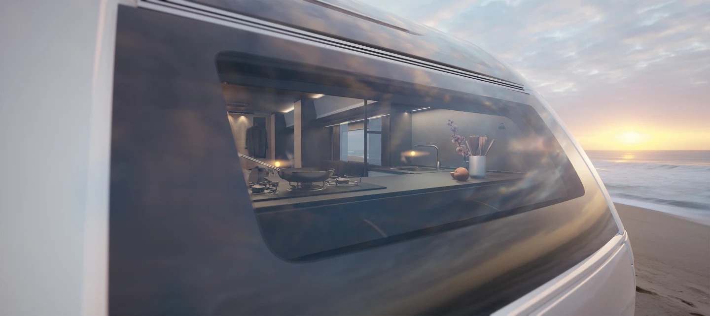 A peek inside at the kitchen