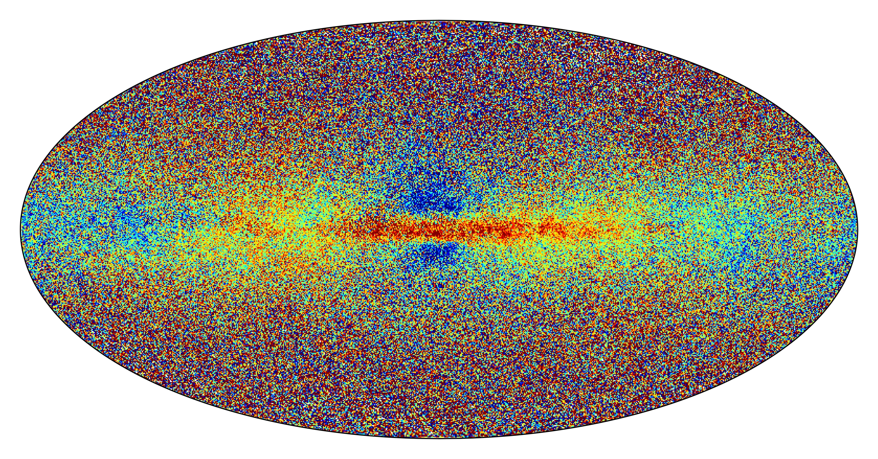 A map of the metallicity of Milky Way stars, ranging from low metal content (blue) to high metal content (red)