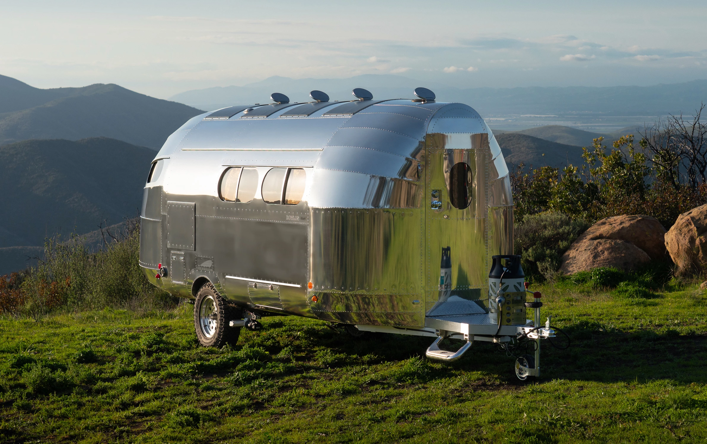 Bowlus presents its new entry-level Rivet, which comes loaded with more off-grid tech and features than you might expect