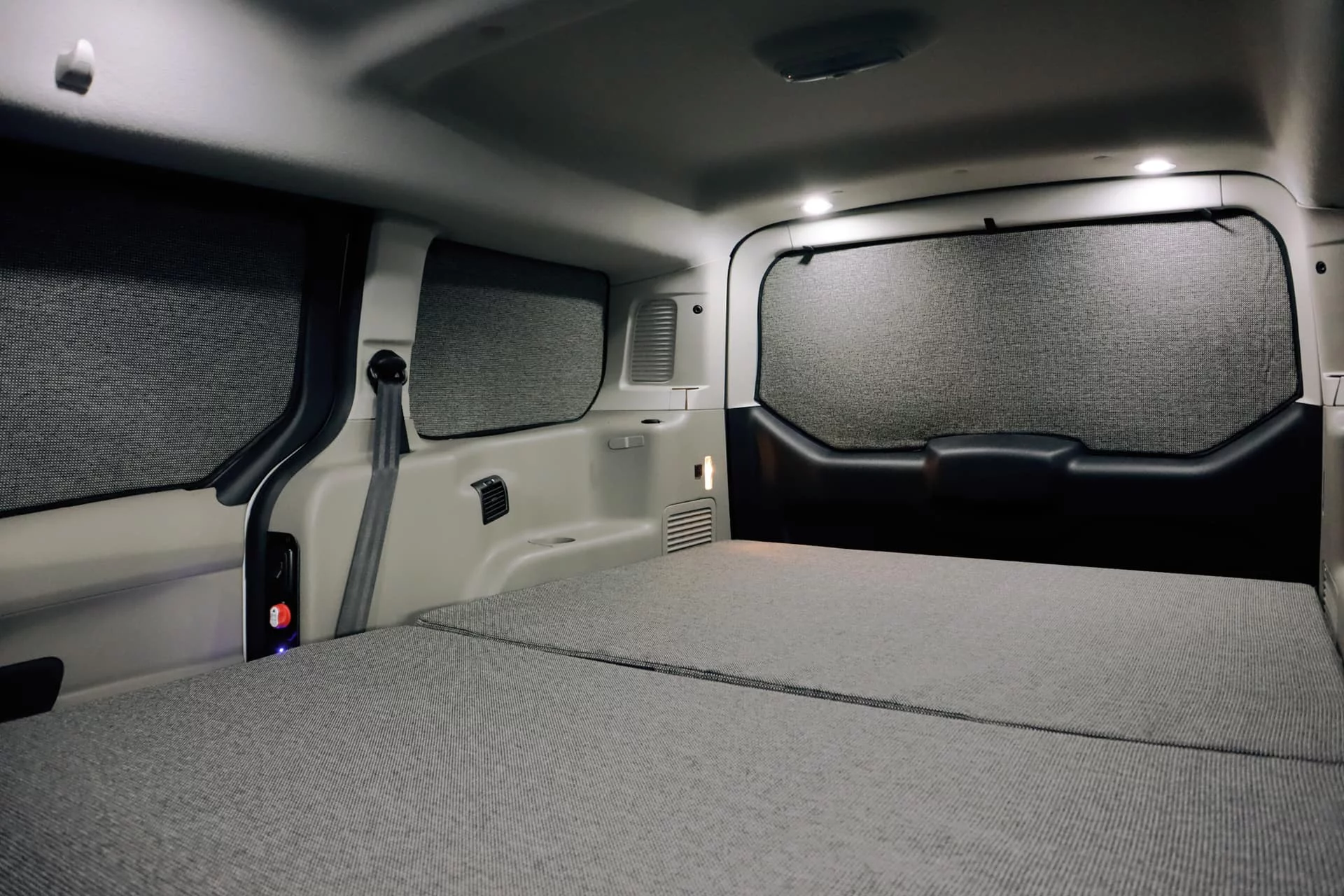 Caravan Outfitter includes black-out shades with the Free Bird package