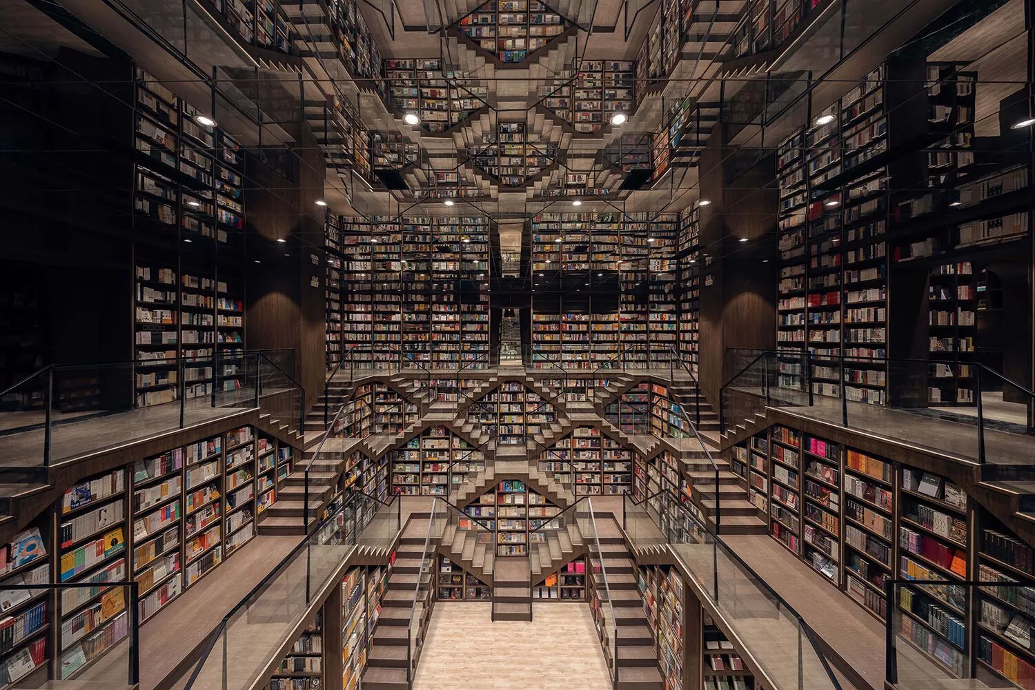 The huge main study inside the Chongqing Zhongshuge Bookstore