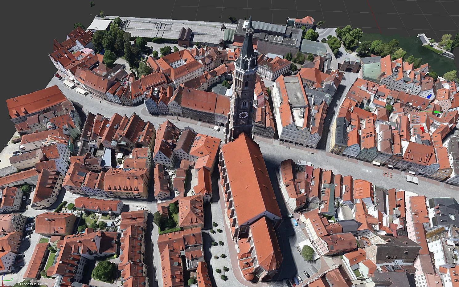 Some of the first images produced of Landshut in three dimensions