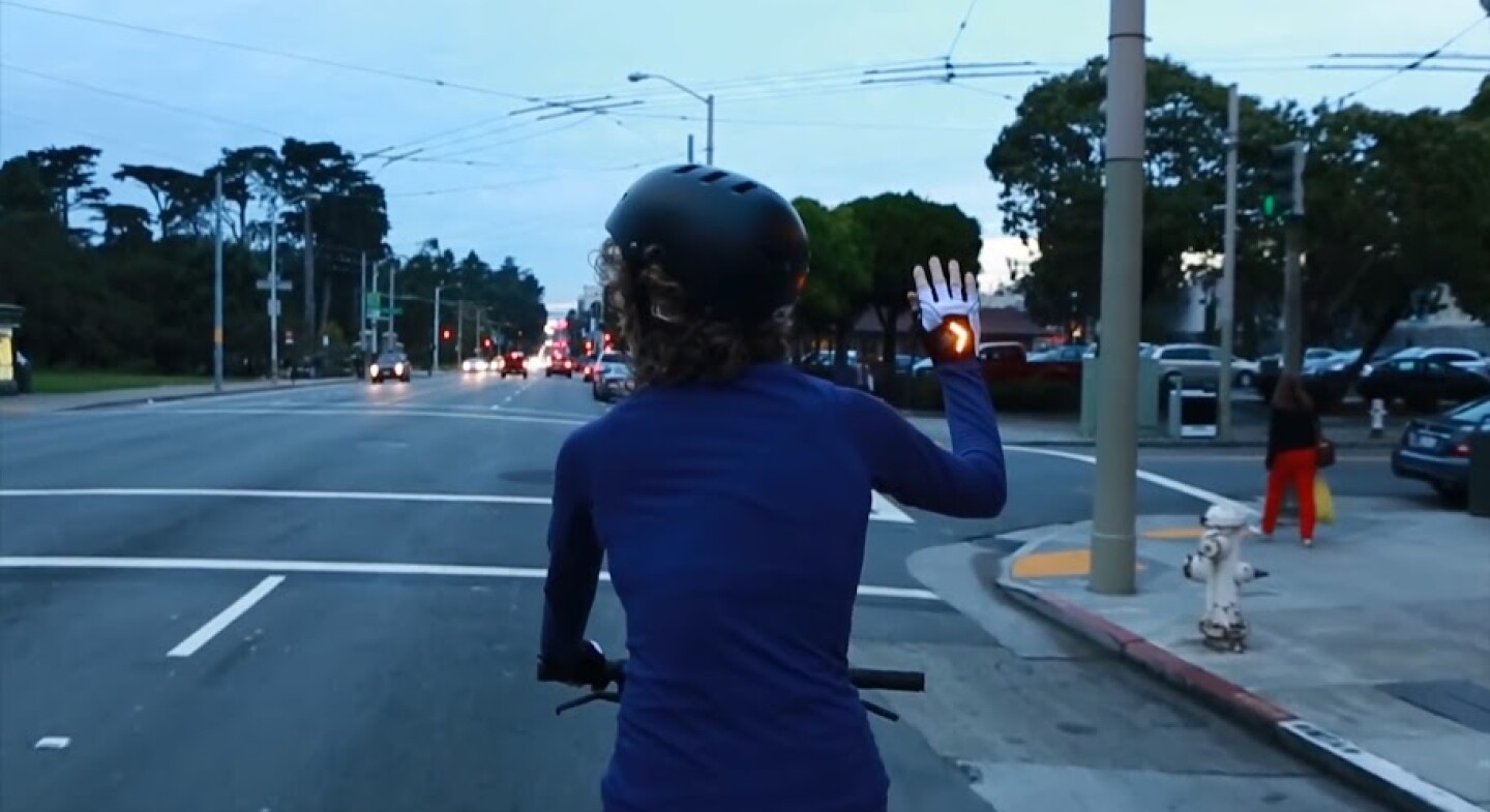 Zackees cycling gloves feature builtin turn indicators