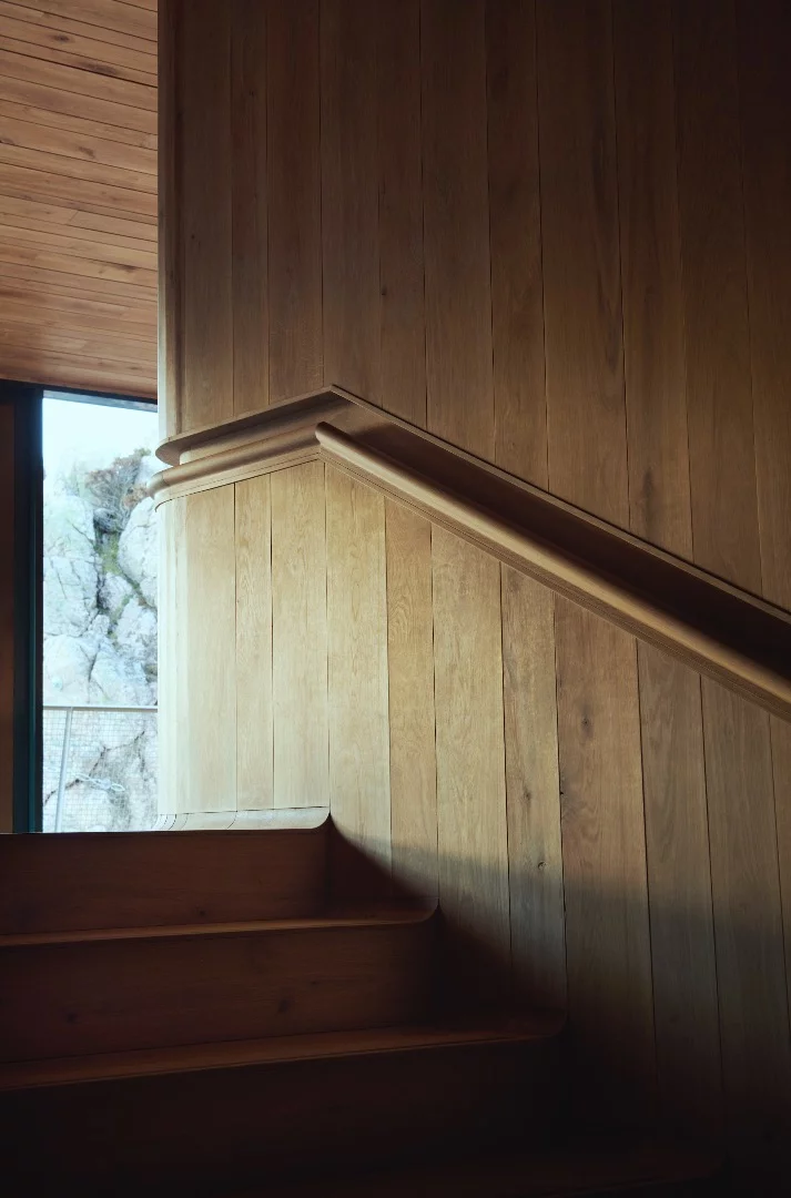 Under's visitors descend down an oak staircase