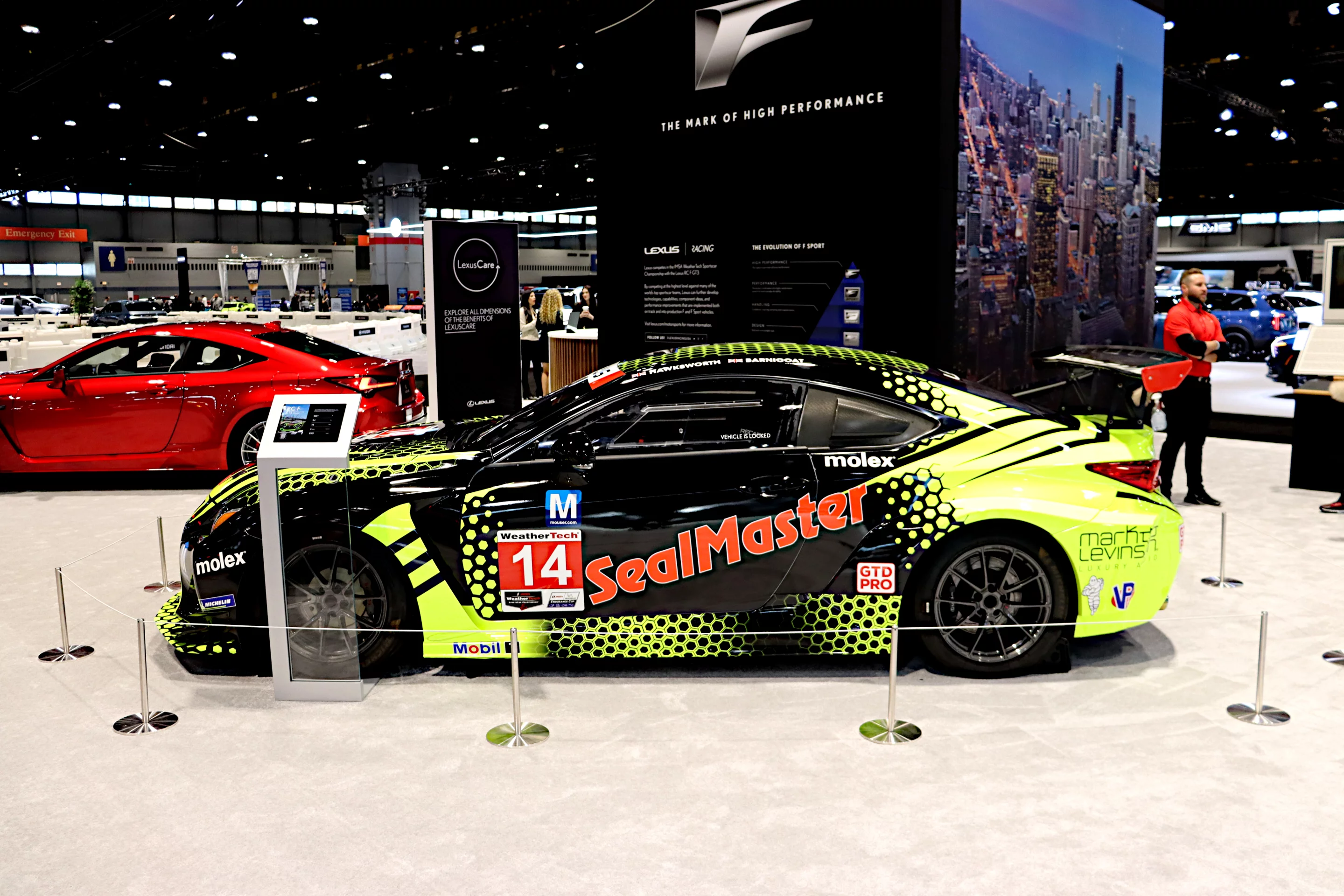 Across from the LC 500 at Chicago Auto Show 2023 is this Lexus RC F GT competitor