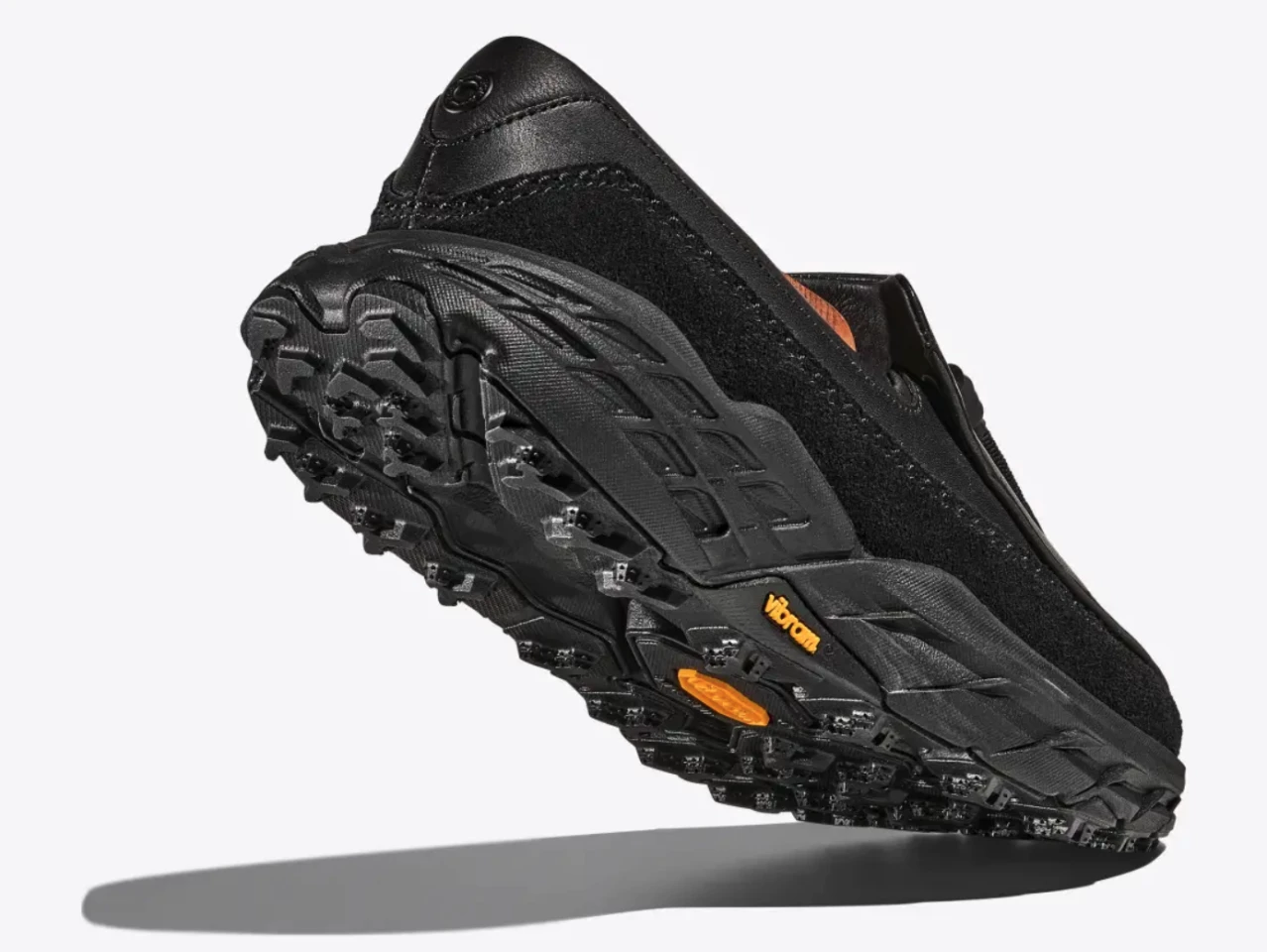 Like the Speedgoat 5 trail runner, the all-new Hoka Speed Loafer has an aggressively lugged Vibram Megagrip outsole