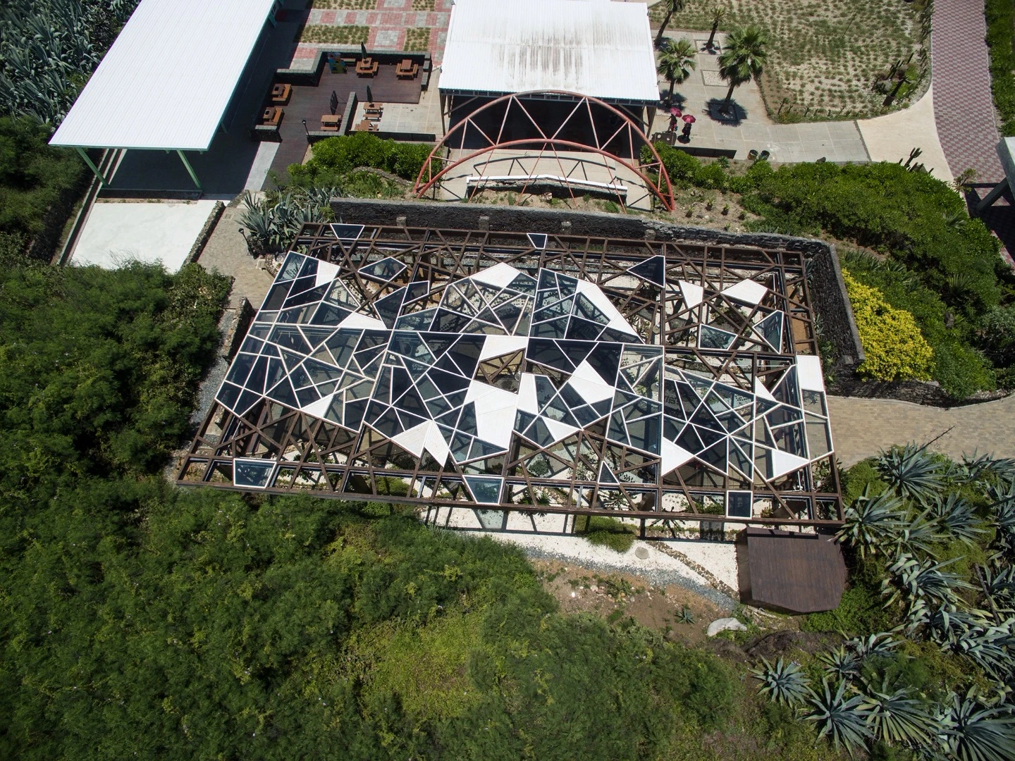 The basaltic-based greenhouse at the Penghu Qingwan Cactus Park