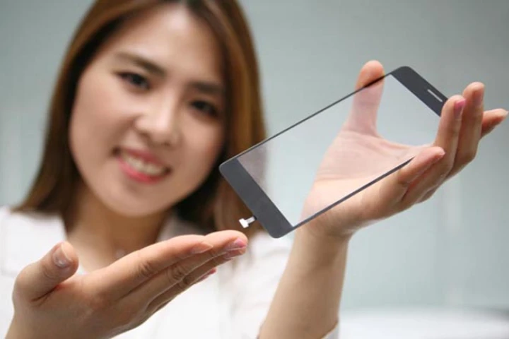 A proof of concept invisible fingerprint sensor integrated into a glass smartphone display cover
