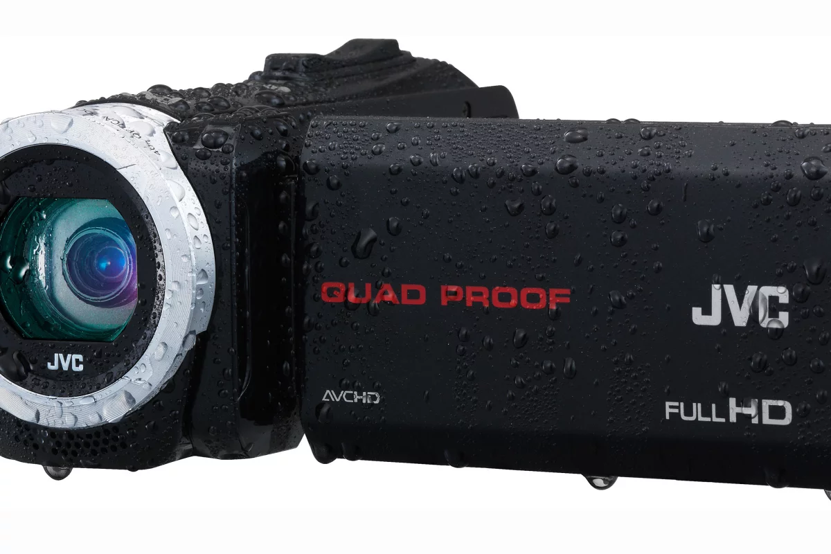 The Everio GZ-R10 (pictured) and GZ-R70 have been ruggedized thanks to JVC's "Quad-Proof" technology