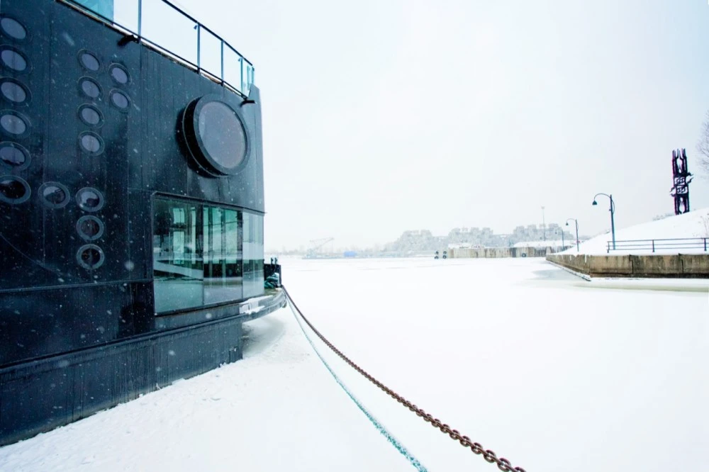 The ship is now anchored at the Quays of the Old Port of Montreal and has been completely refurbished into a luxurious day spa (Image by Sid Lee)