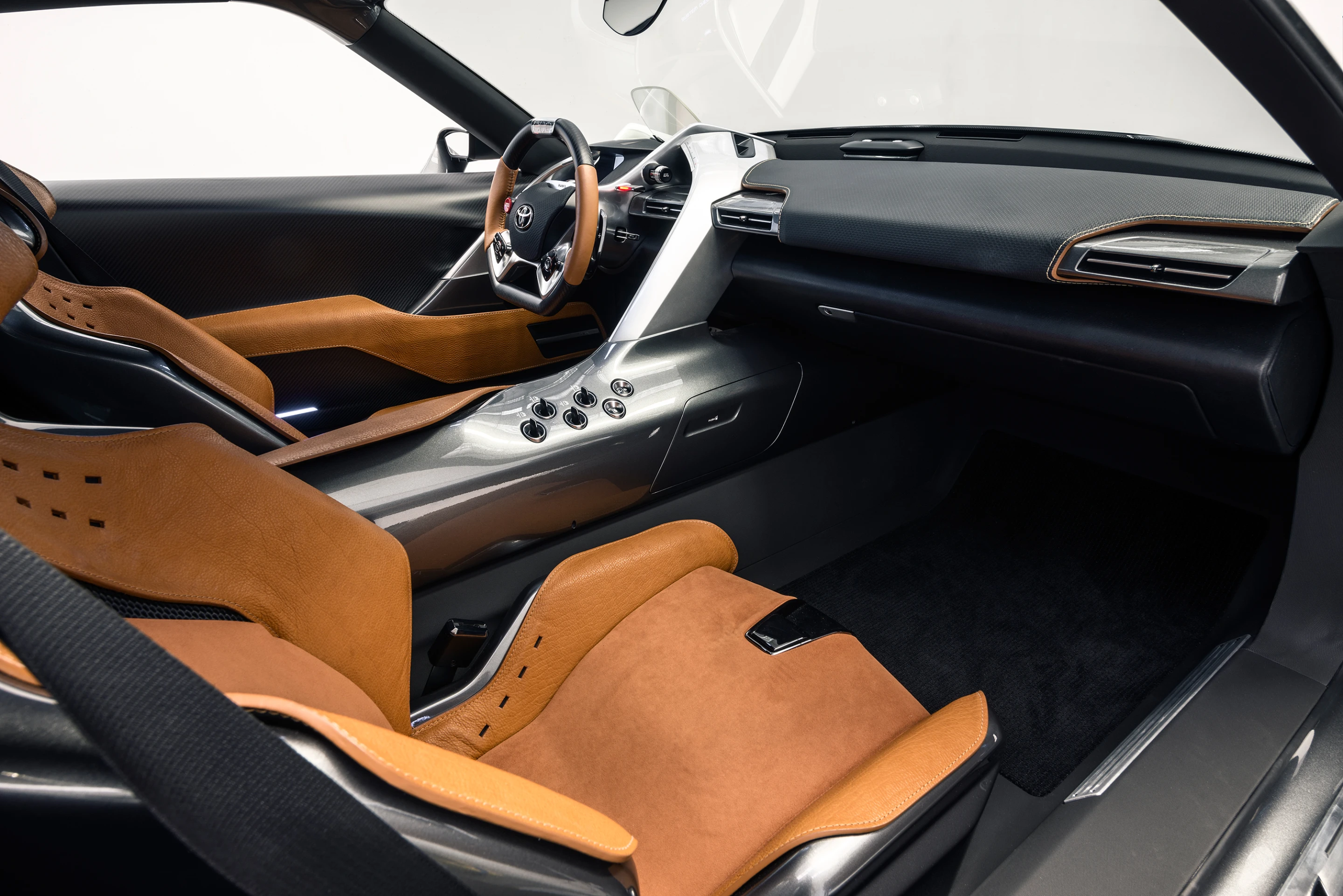 The updated interior has saddle-colored leather