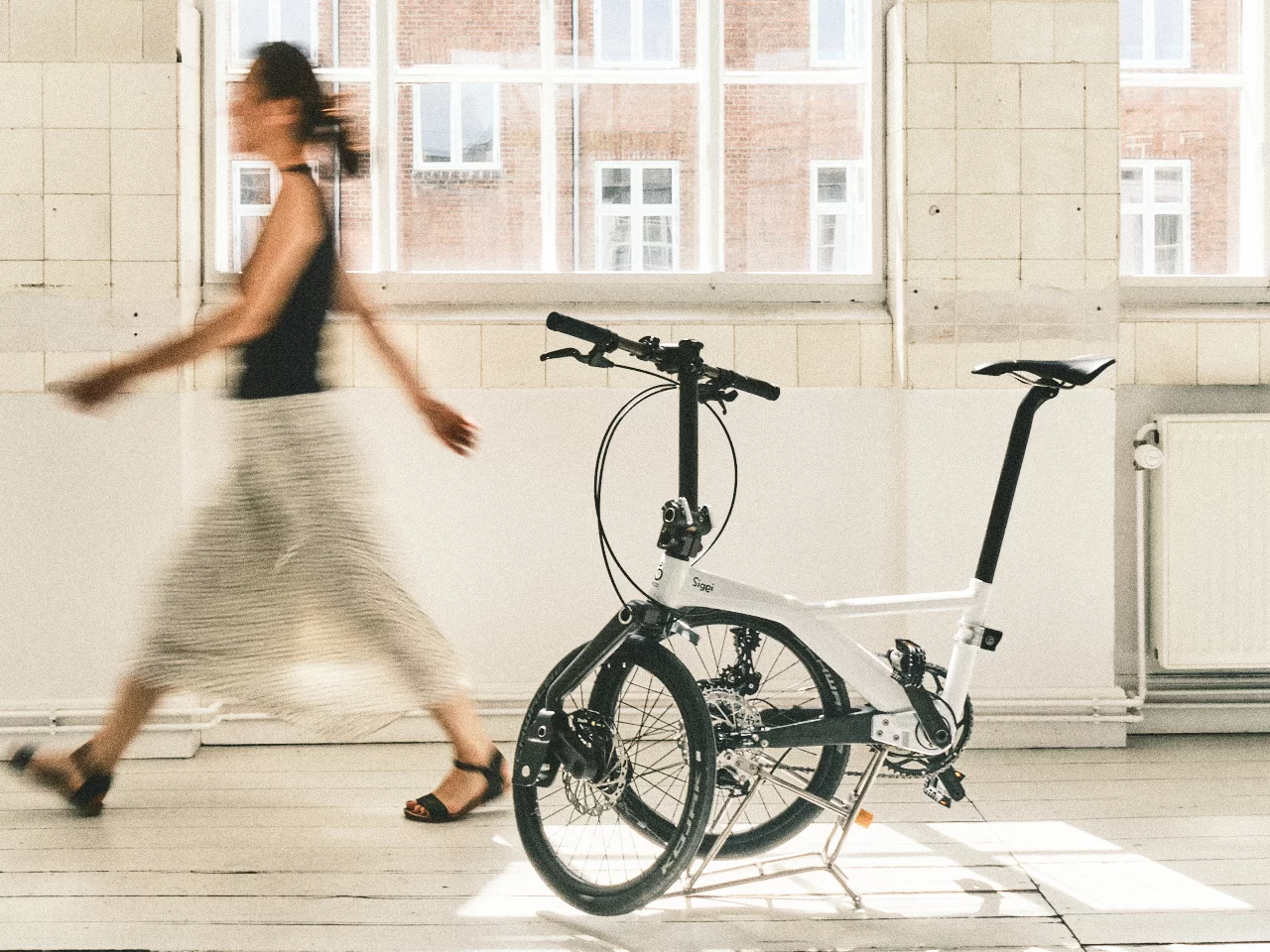 The Siggi folding bike can be optioned with or without a Zehus combined motor/battery hub