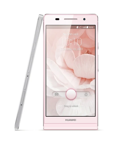 The Huawei Ascend P6 in pink